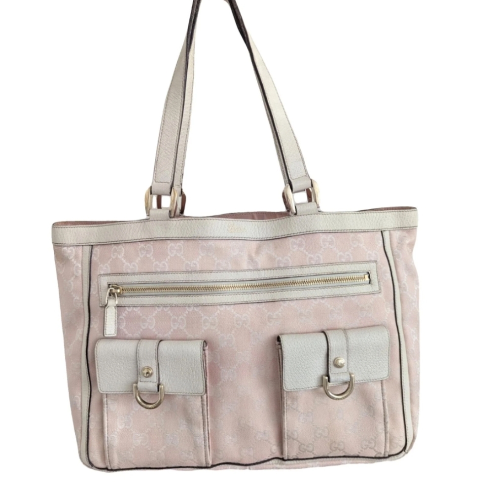 Pink Gucci Monogram Tote Bag